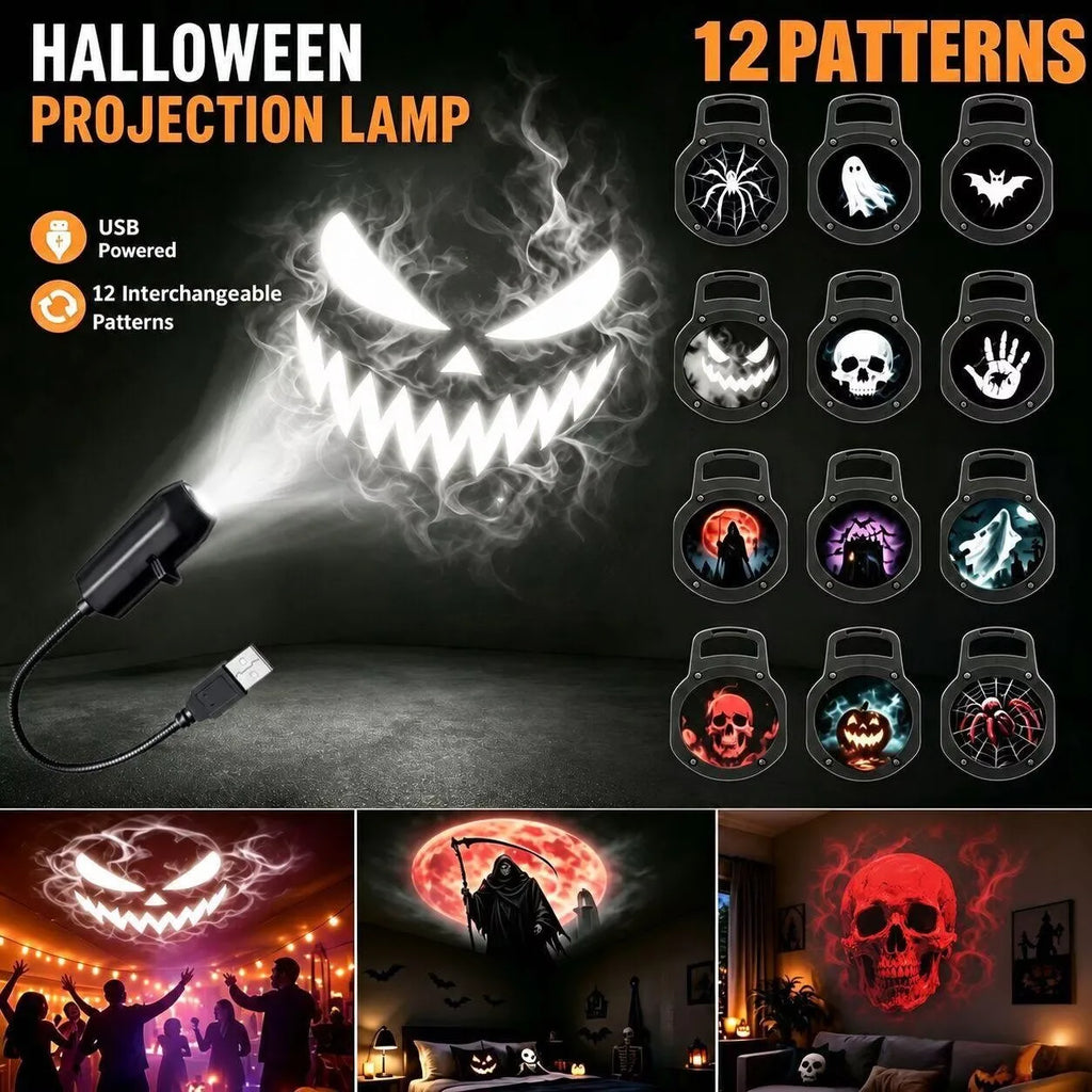 SpookyGlow™ 12-Pattern Halloween LED Projector